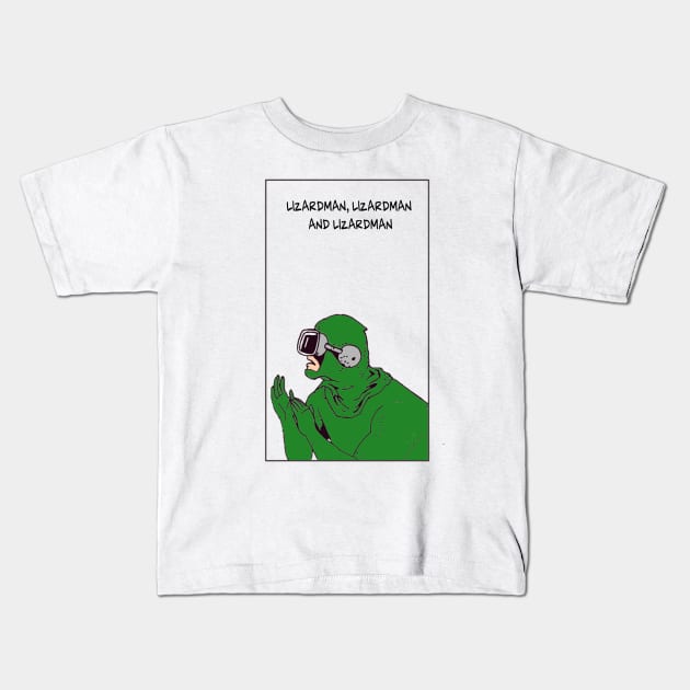 Lizardman Kids T-Shirt by Vainilla Thunder